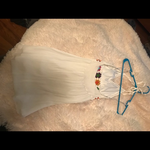 White Crochet Mini Dress - Picture 2 of 2